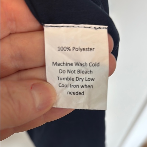 Chic Navy Poncho with Pom Pom Trim - Picture 4 of 5